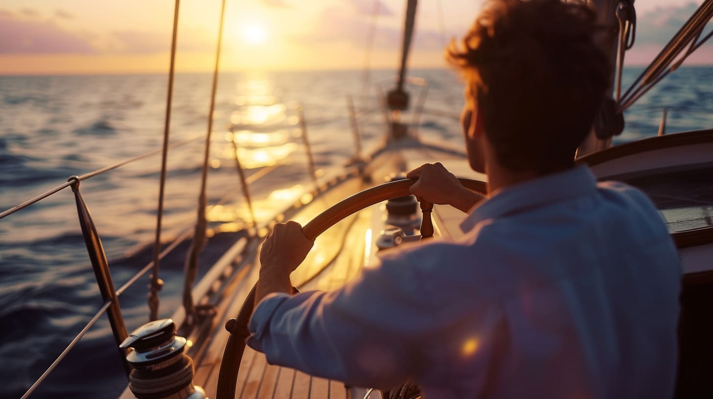 Person Steering a Ship - Navigating Life's Choices