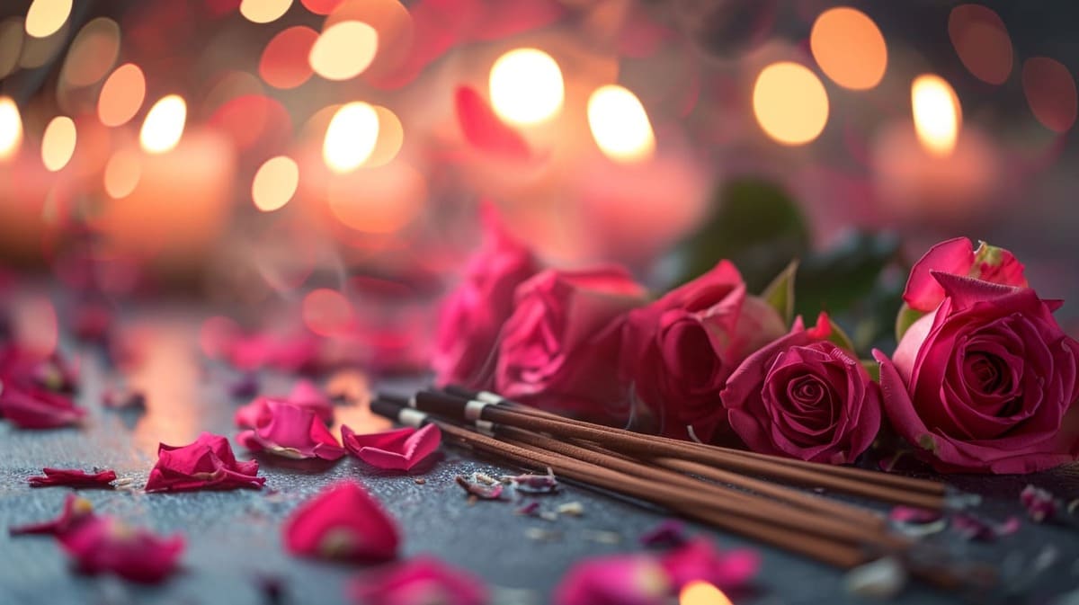 bierglas An elegant image of rose incense with blooming roses c af1899cc 04dc 4a9a b292 32178ea20d7d Discover the Best Incense for Manifestation
