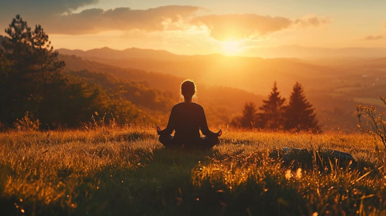 bierglas Serene landscape sunrise person meditating in nature c 4c291e74 63b1 433f bd4a 6e043279eb1d Movement Meditation