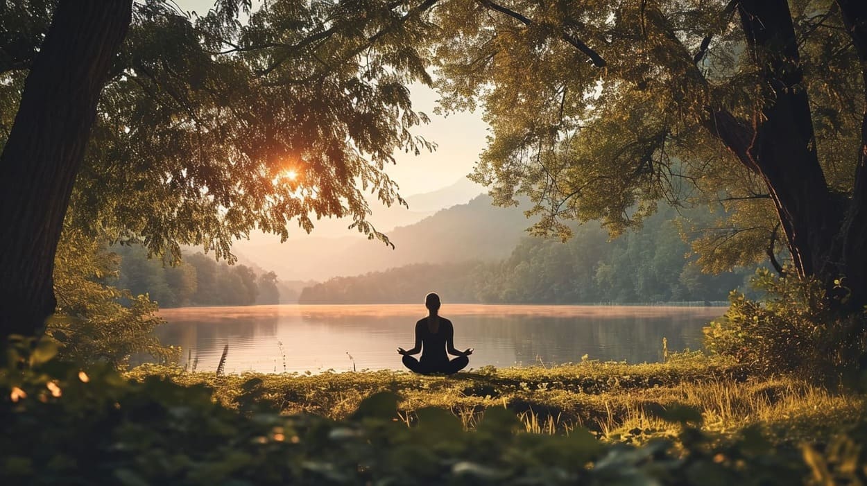 bierglas Serene landscape sunrise person meditating in nature c d0686b9c 360b 4eac a620 e61d63ed4aef Guided Meditation Visualization